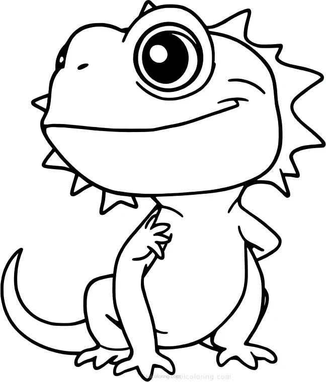 Iguana coloring page for kids