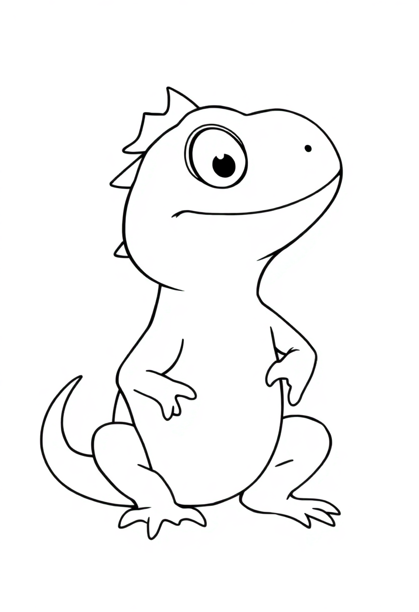 Iguana coloring page, free printable
