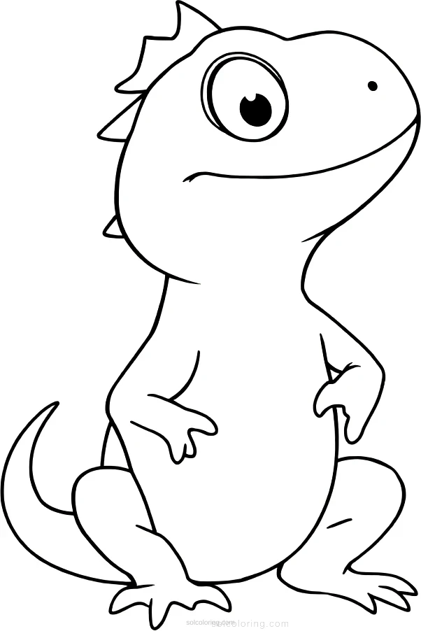Iguana coloring page for kids