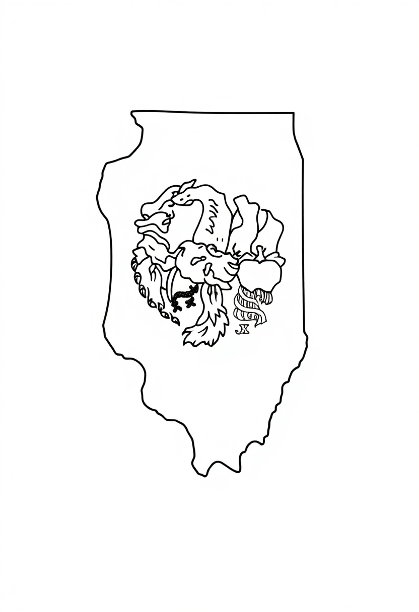 Illinois State Flag coloring page