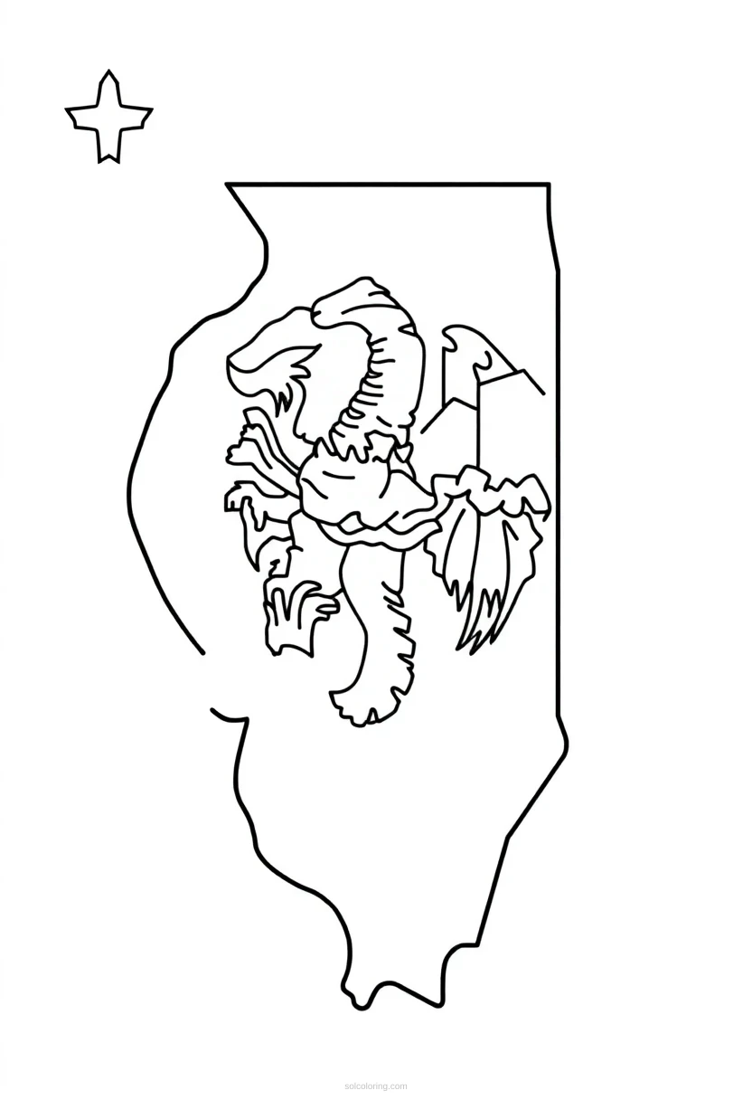 Illinois State Flag coloring page for kids