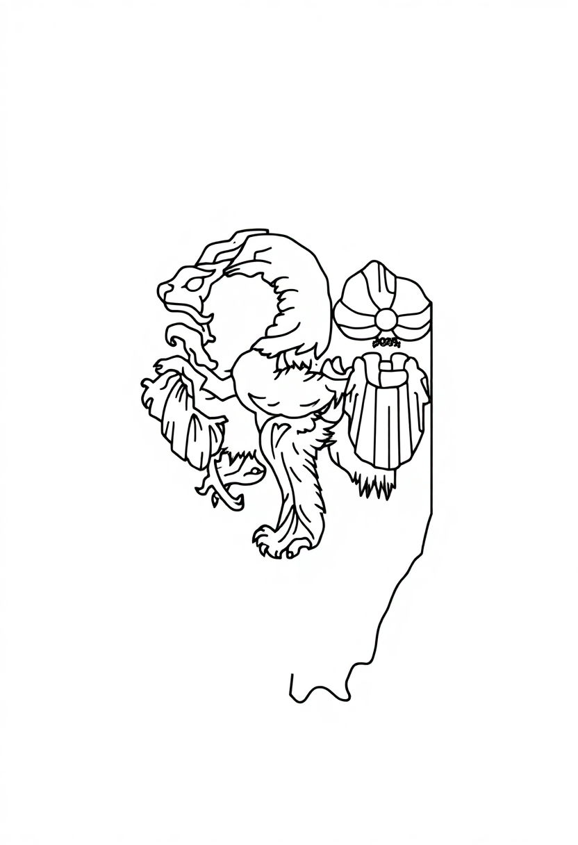 Illinois State Flag coloring page, free printable