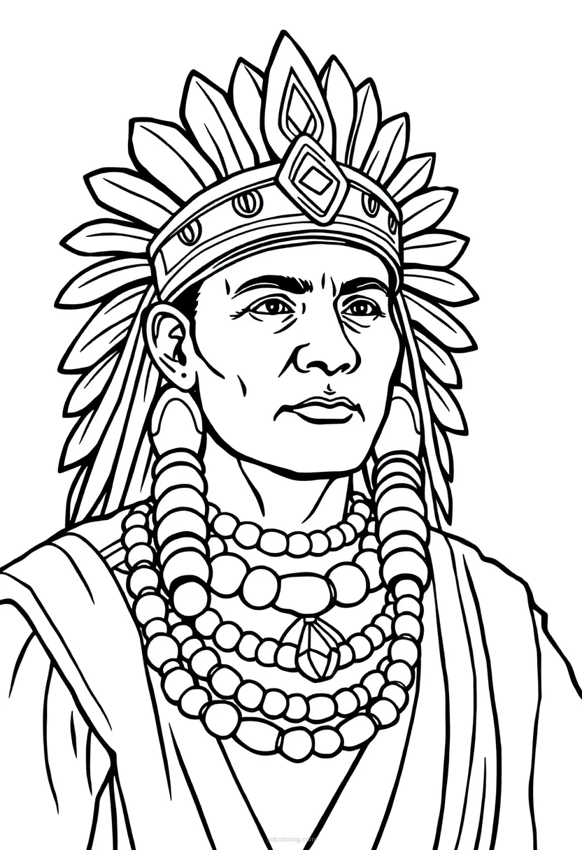 Inca Ruler coloring page for kids