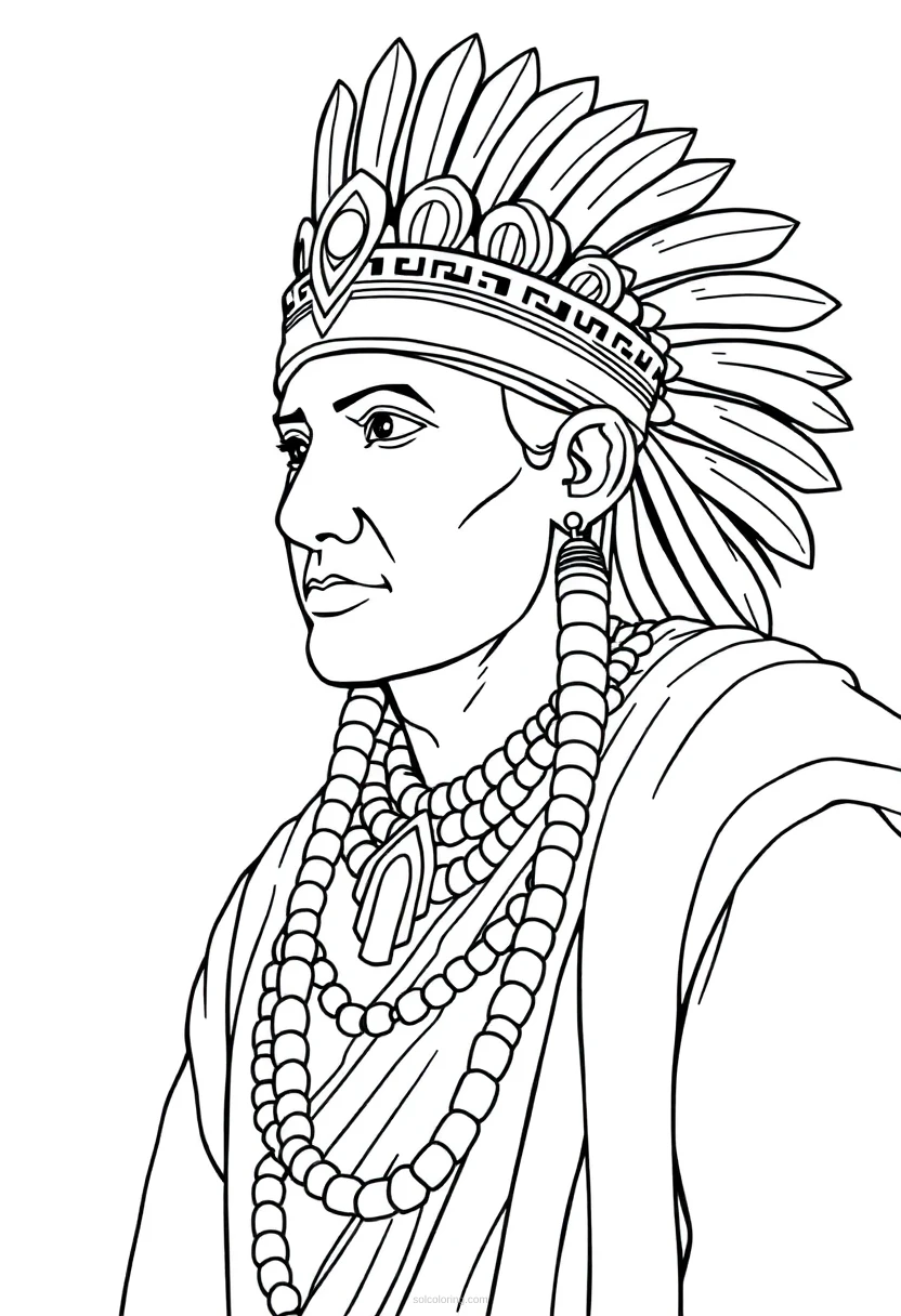 Inca Ruler coloring page for kids