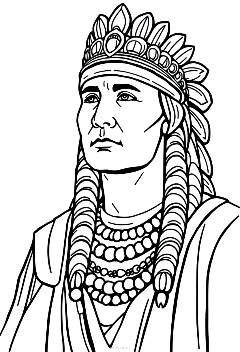 Inca Ruler coloring page for kids