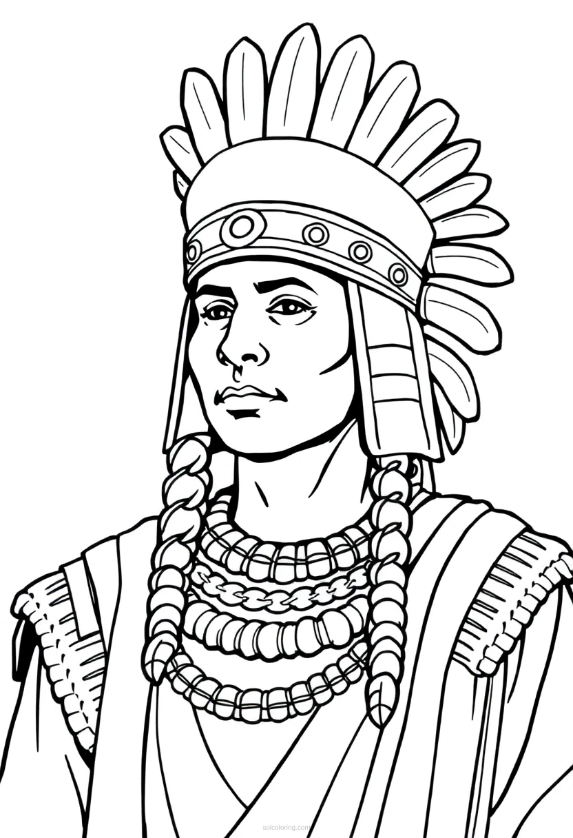 Inca Ruler coloring page for kids