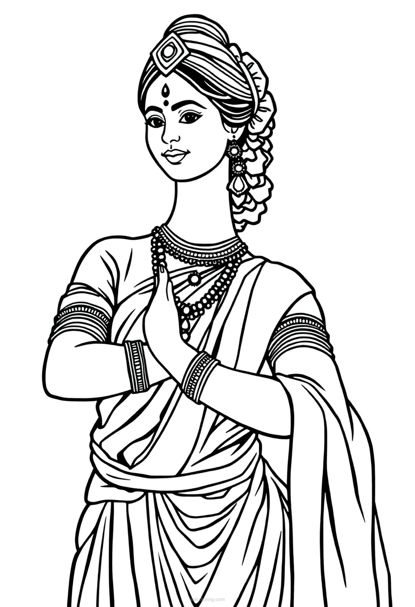 Indian Dancer Chibi coloring pages