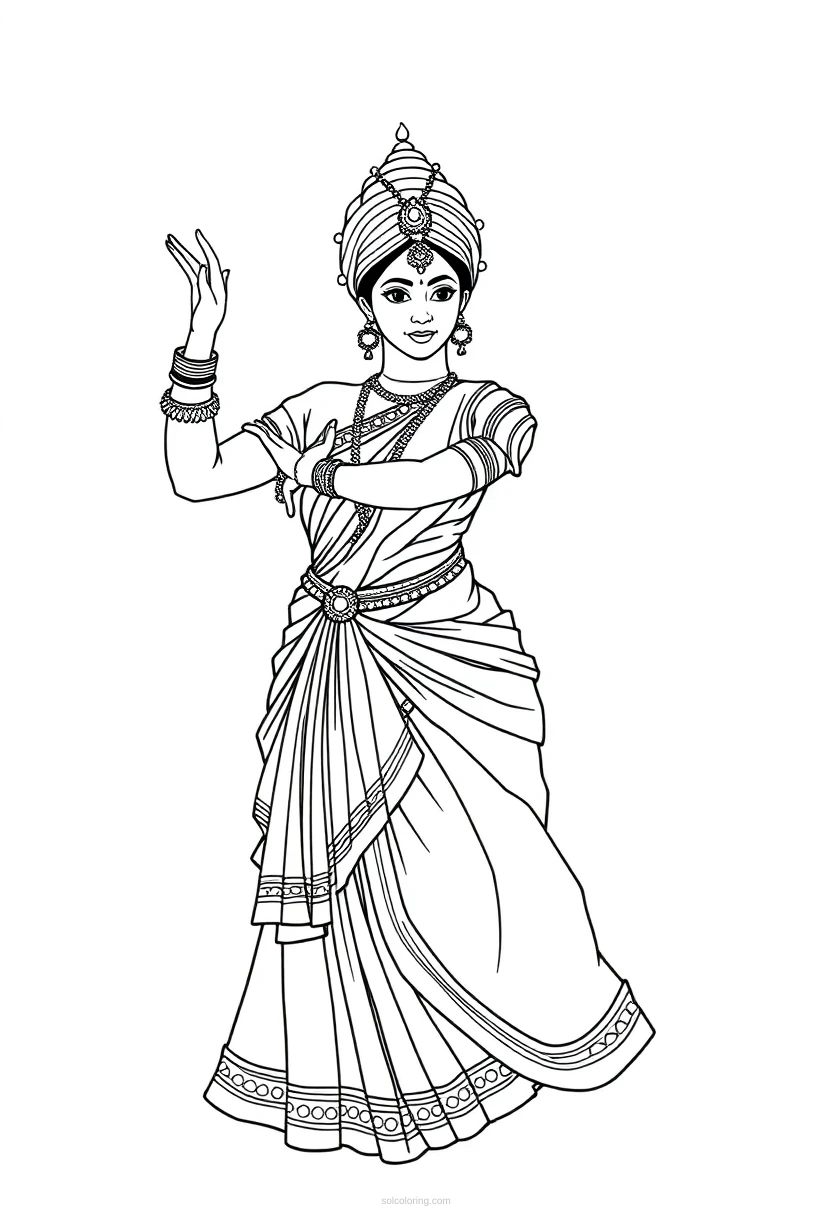 Indian Dancer Detailed coloring pages