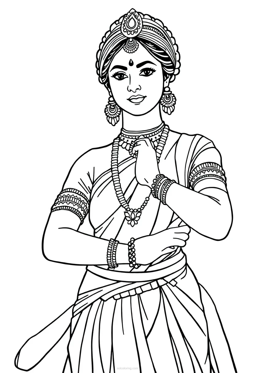Indian Dancer Mandala coloring pages