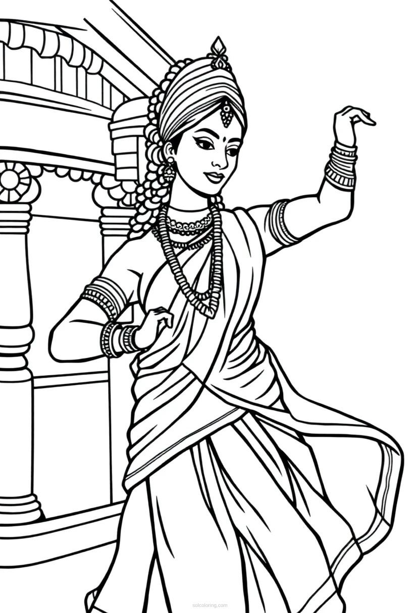 Indian Dancer coloring pages