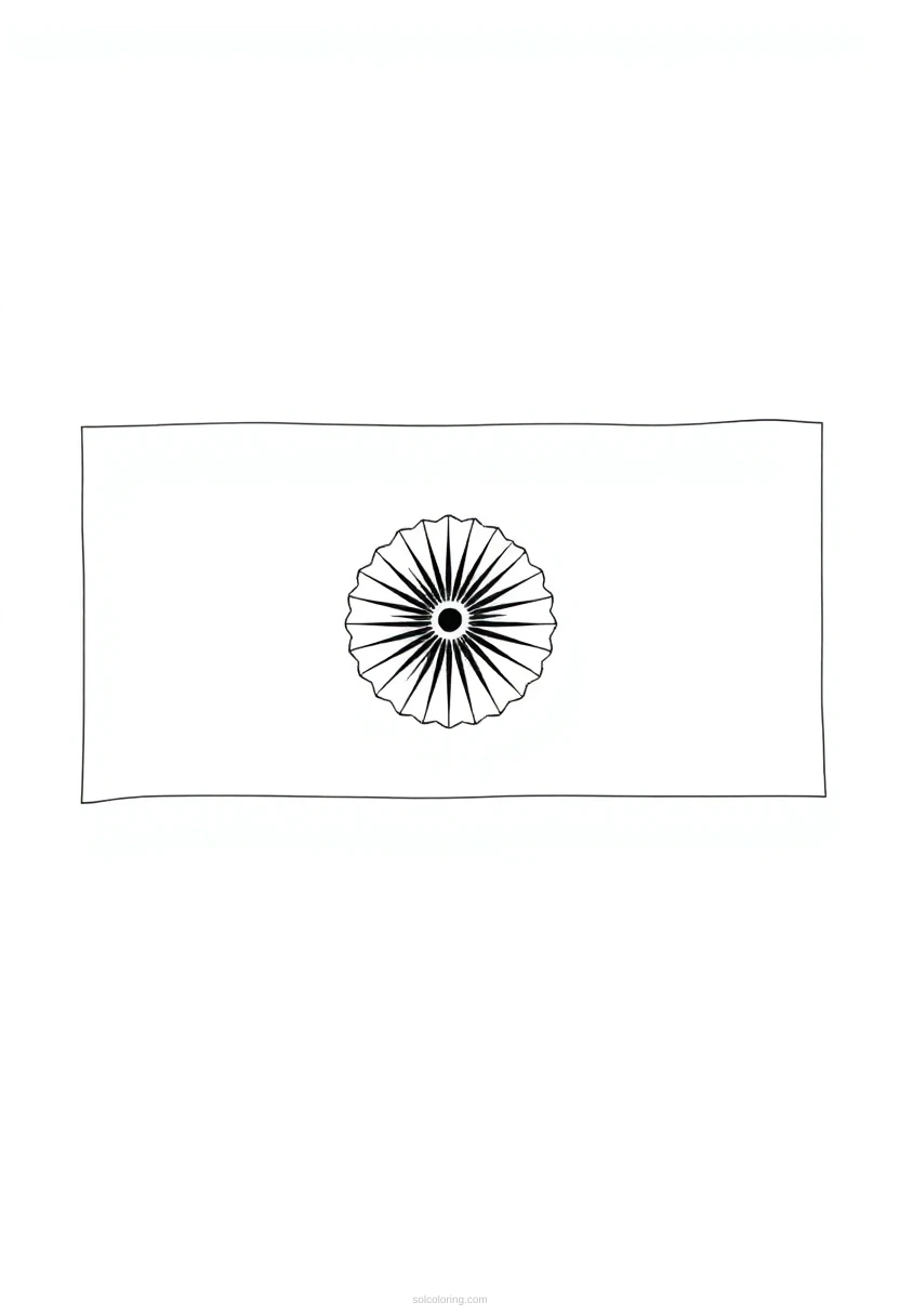 Indian Flag coloring page for kids