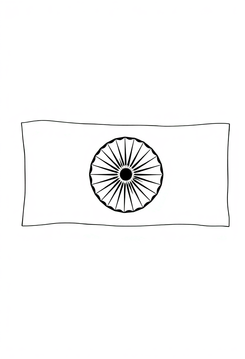 Indian Flag coloring page, free printable