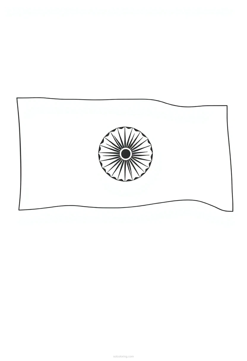 Indian Flag coloring page for kids