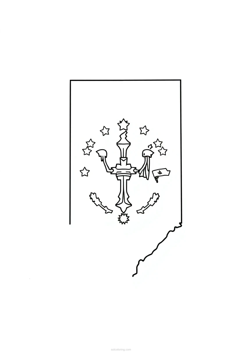 Indiana State Flag coloring page for kids