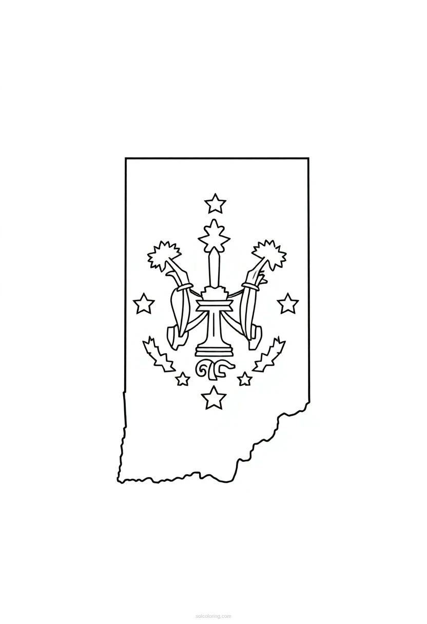 Indiana State Flag coloring page for kids