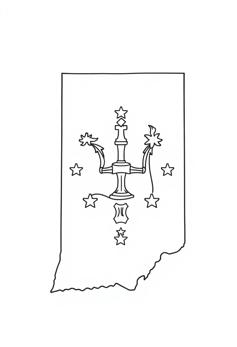 Indiana State Flag coloring pages
