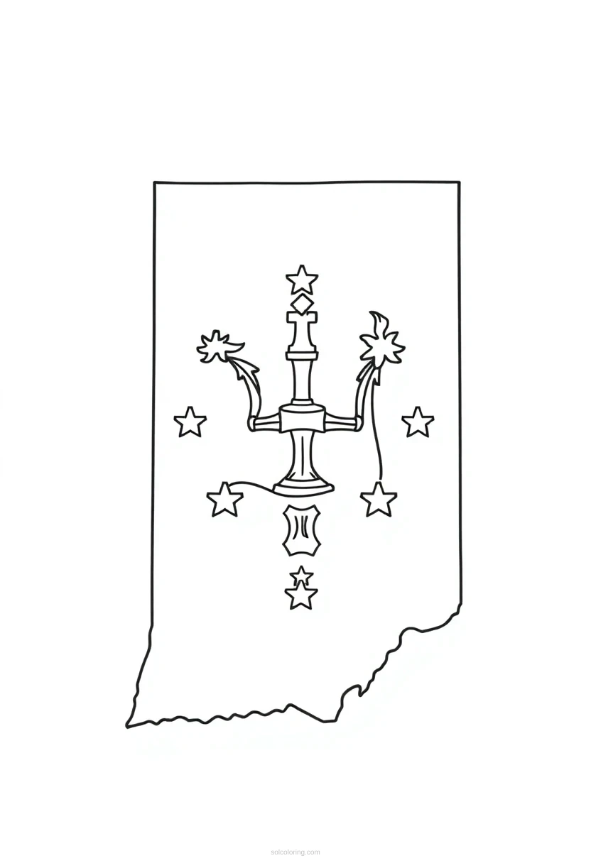 Indiana State Flag coloring pages