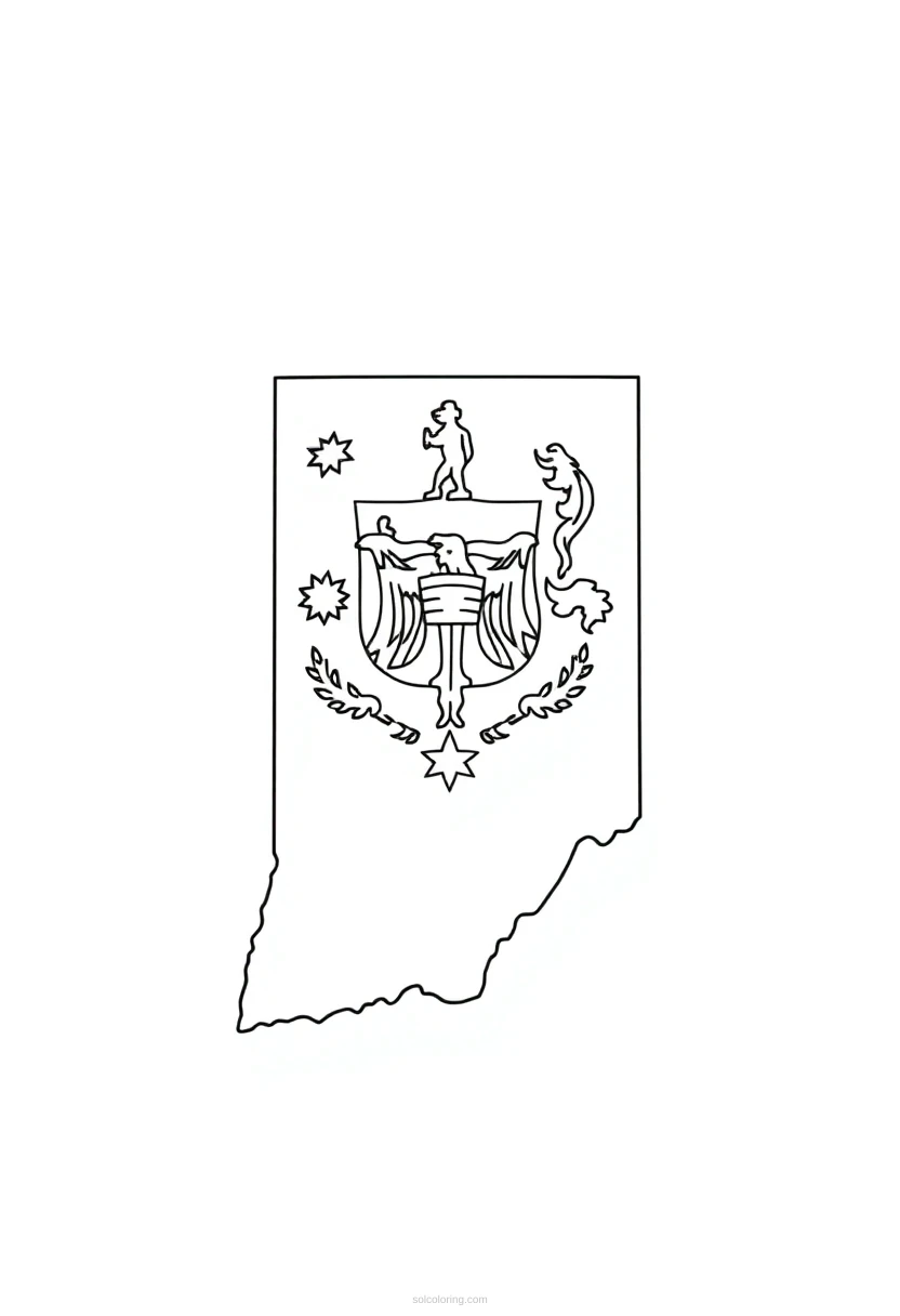 Indiana State Flag coloring page for kids