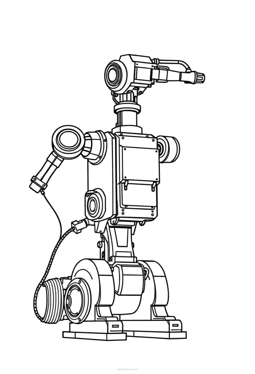 Industrial Assembly Robot coloring page for kids