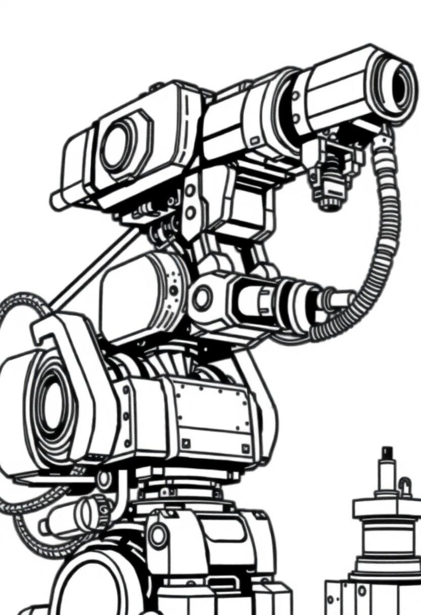 Industrial Assembly Robot coloring page, free printable