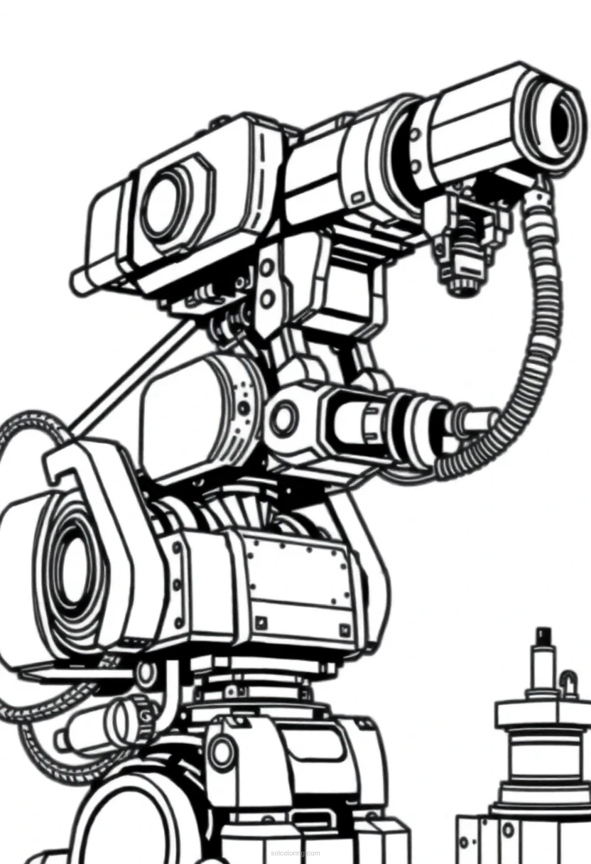 Industrial Assembly Robot coloring page for kids