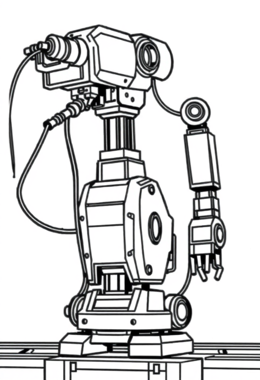 Industrial Assembly Robot coloring page, free printable
