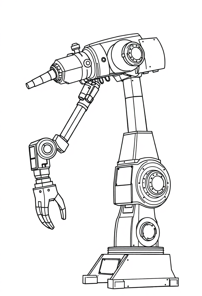 Industrial Assembly Robot coloring page, free printable