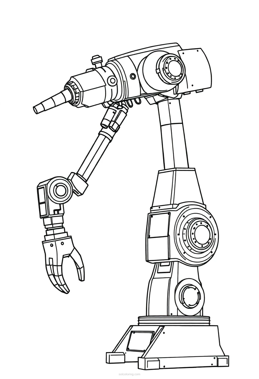 Industrial Assembly Robot coloring page for kids