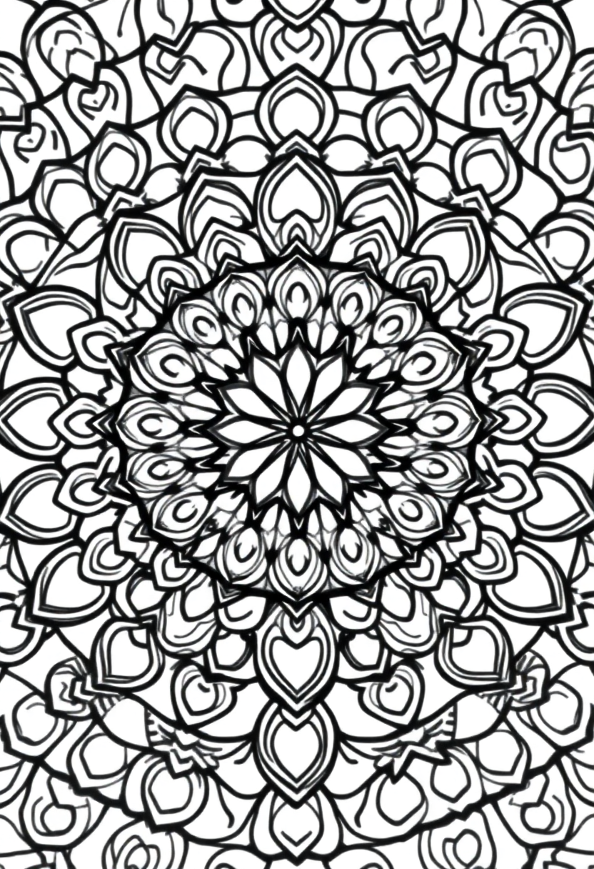 Interlocking Circles Pattern coloring page for kids