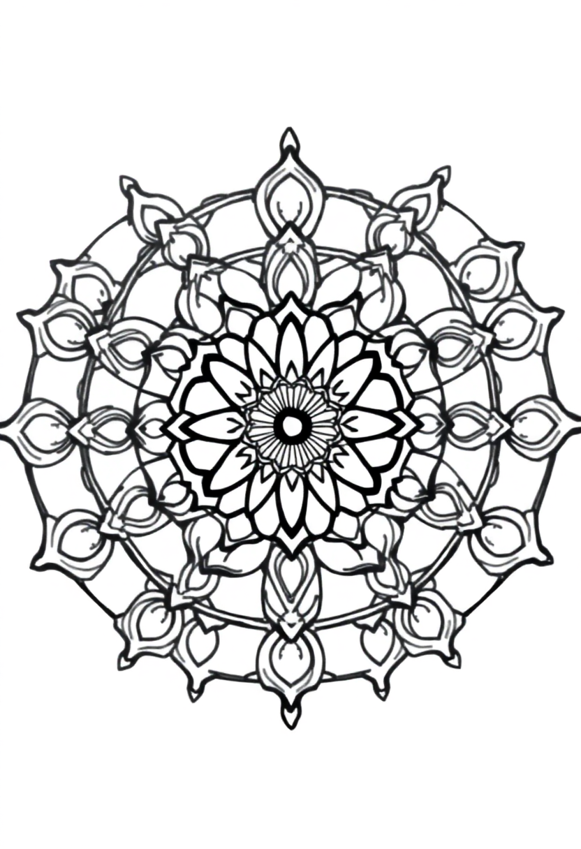 Interlocking Circles Pattern coloring page for kids