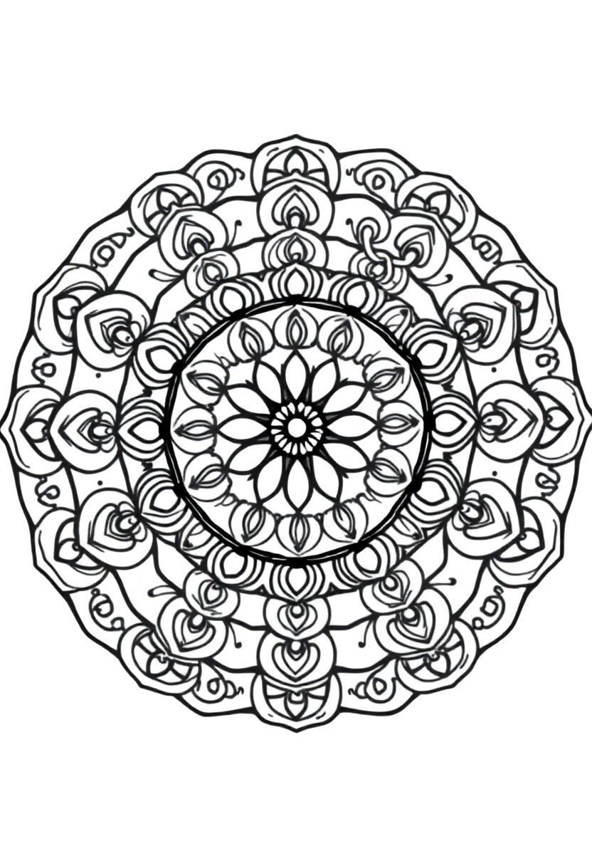 Interlocking Circles Pattern coloring pages