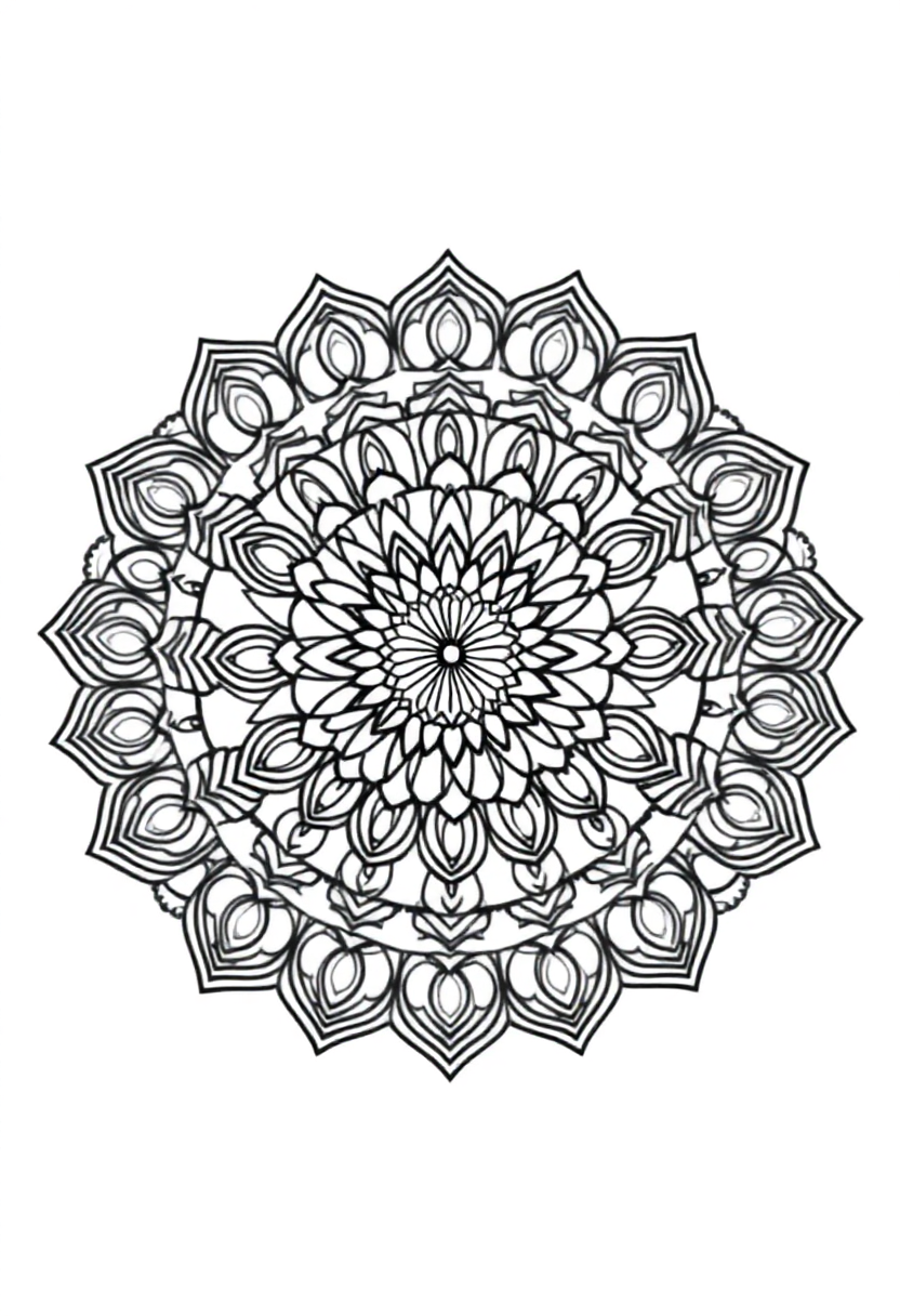 Interlocking Circles Pattern coloring page for kids