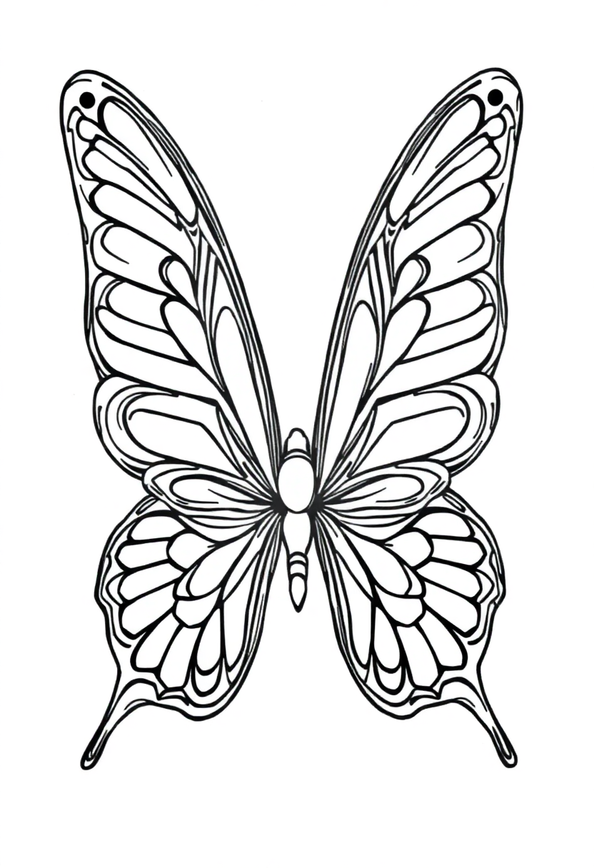 Intricate Butterfly Wings coloring page, free printable