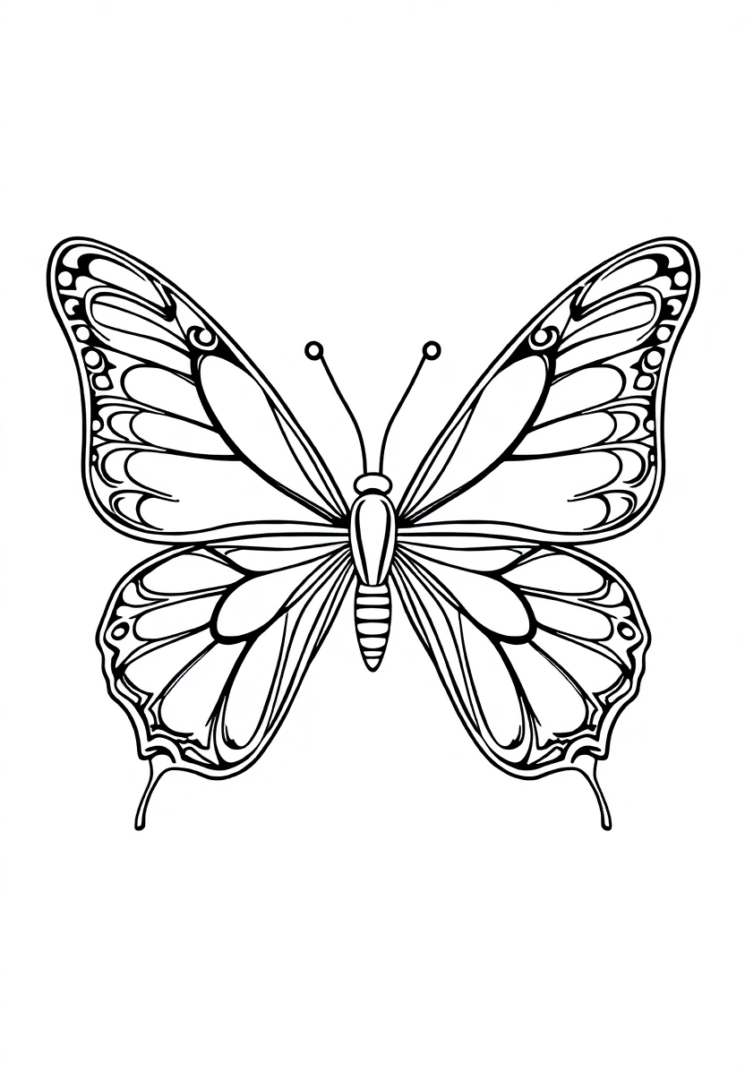 Intricate Butterfly Wings coloring page, free printable