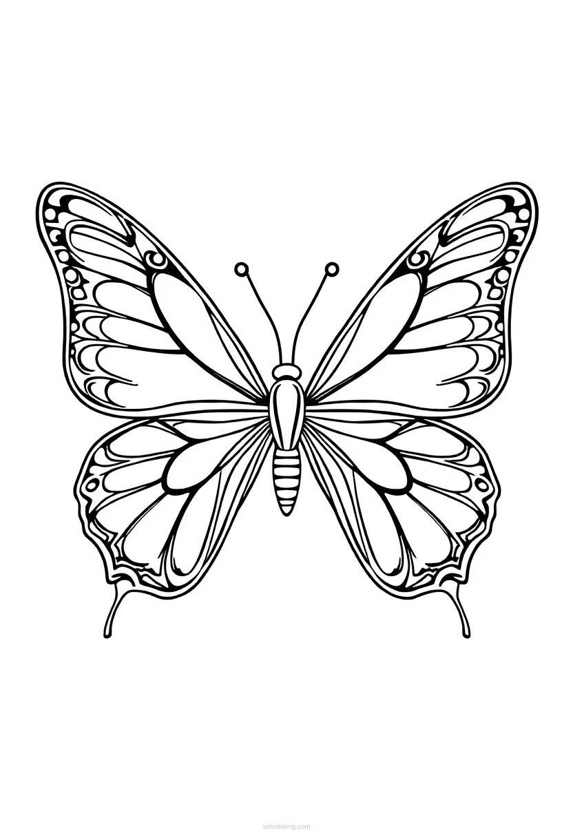Intricate Butterfly Wings coloring page for kids