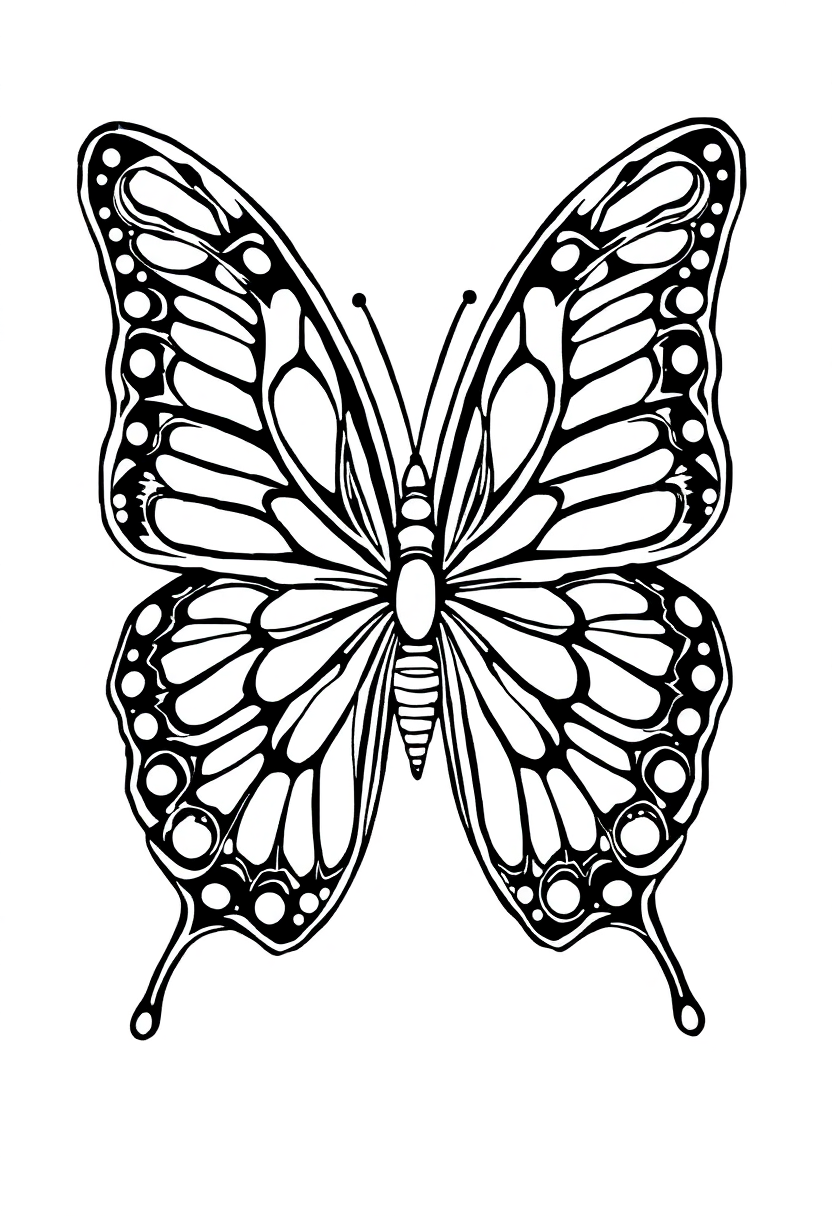 Intricate Butterfly Wings coloring page, free printable