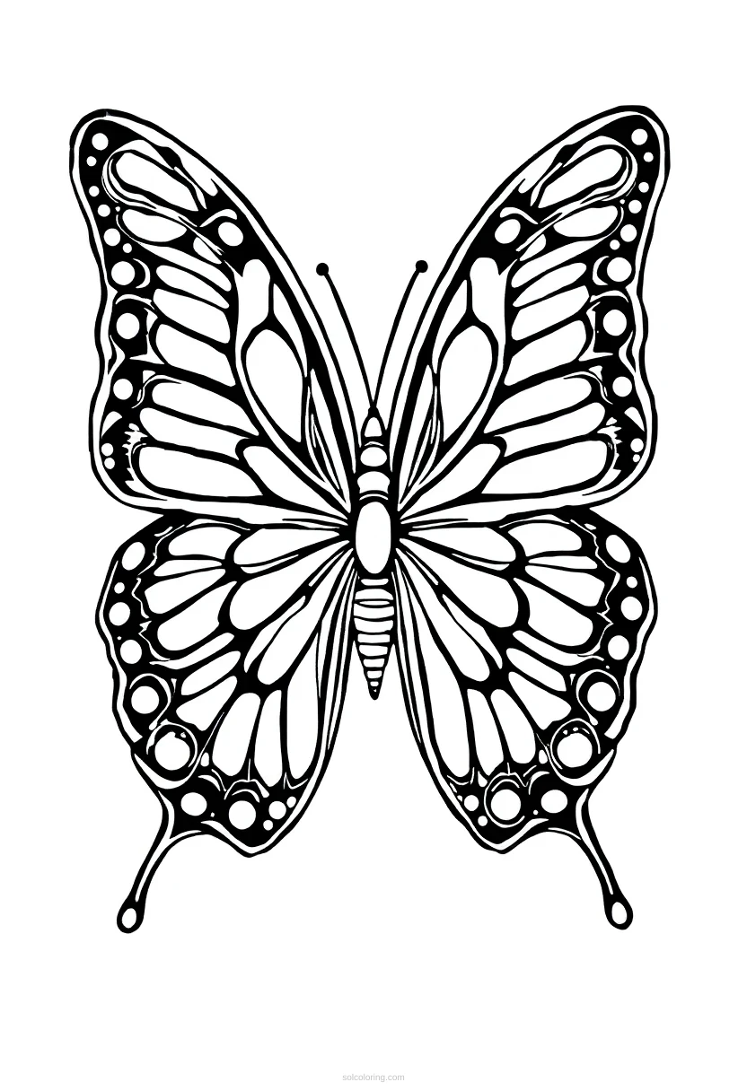 Intricate Butterfly Wings coloring page for kids