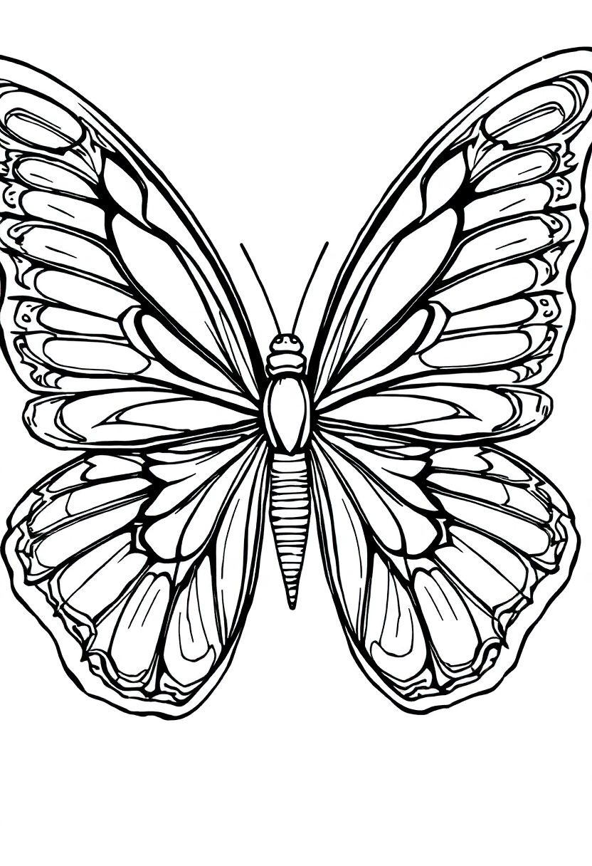 Intricate Butterfly Wings coloring page, free printable