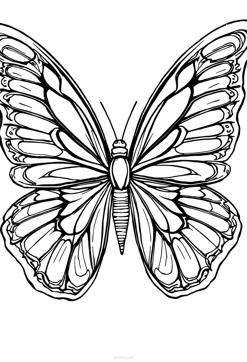 Intricate Butterfly Wings coloring page for kids