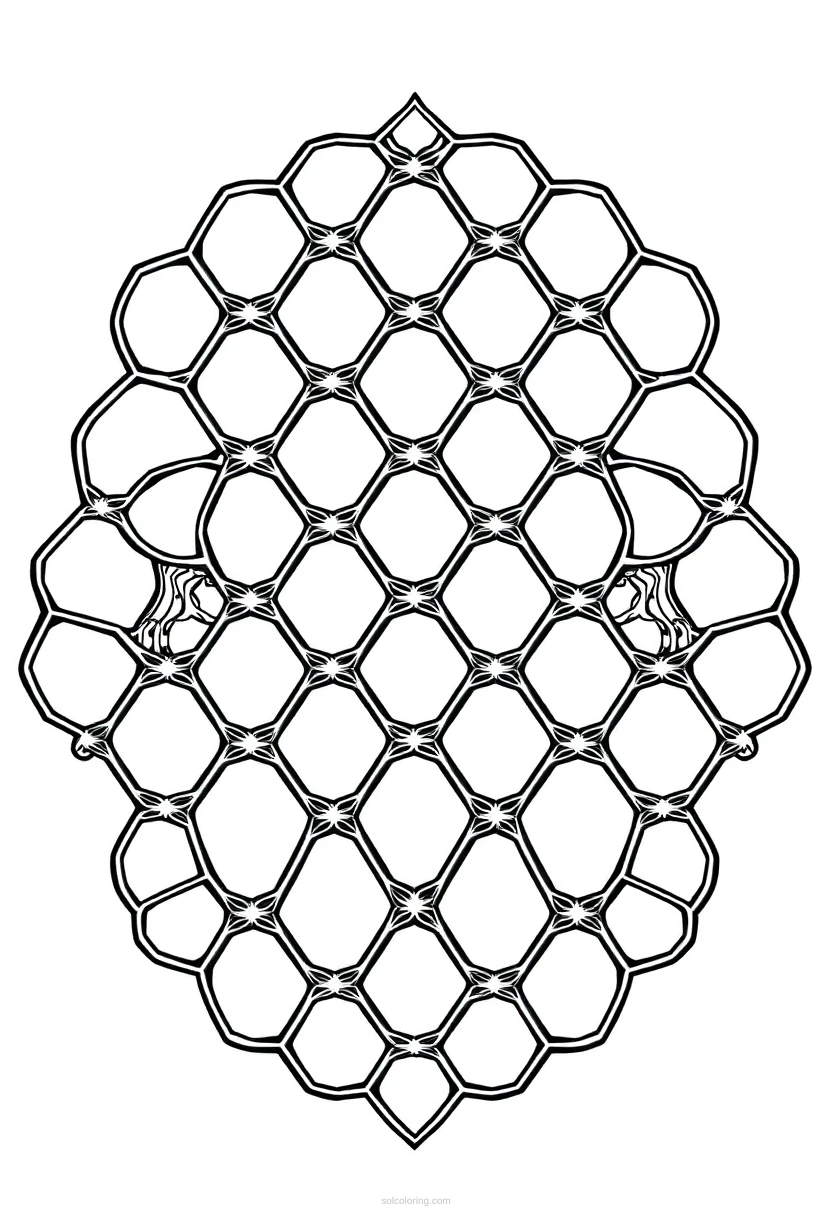 Intricate Honeycomb Patterns coloring page for kids