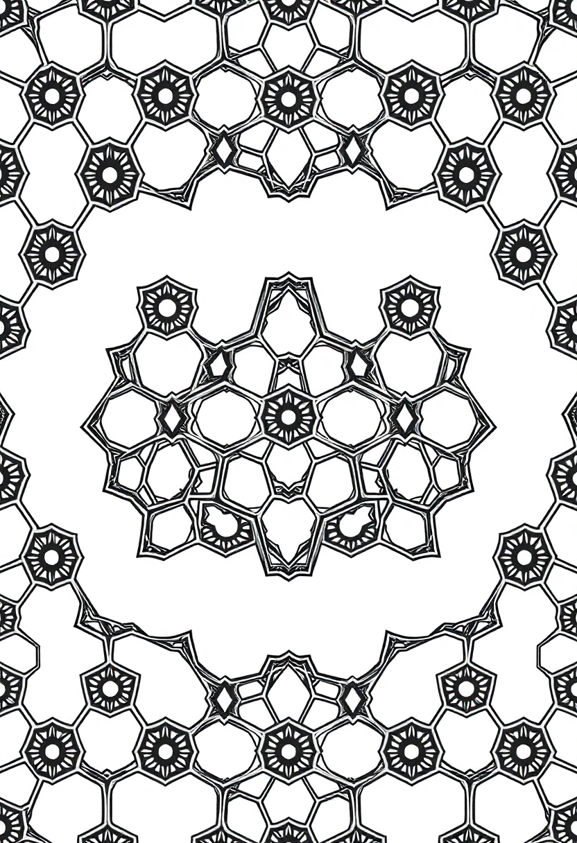 Intricate Honeycomb Patterns coloring page, free printable
