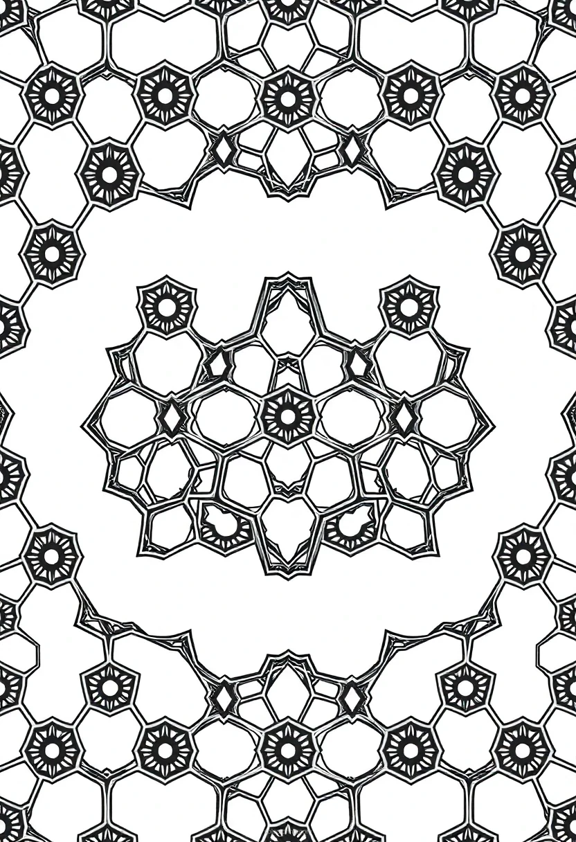 Intricate Honeycomb Patterns coloring page for kids