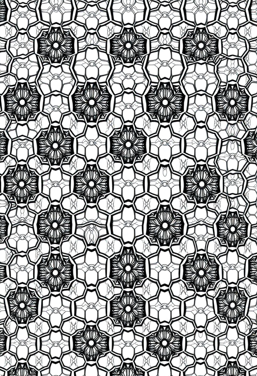 Intricate Honeycomb Patterns coloring pages