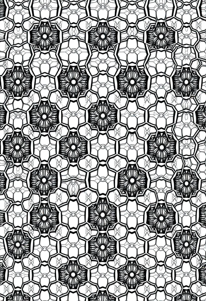 Intricate Honeycomb Patterns coloring pages
