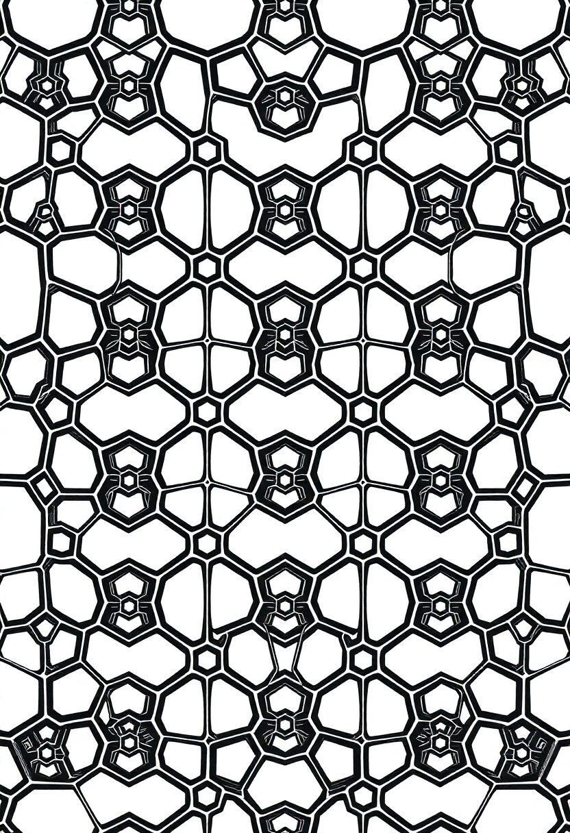 Intricate Honeycomb Patterns coloring page, free printable