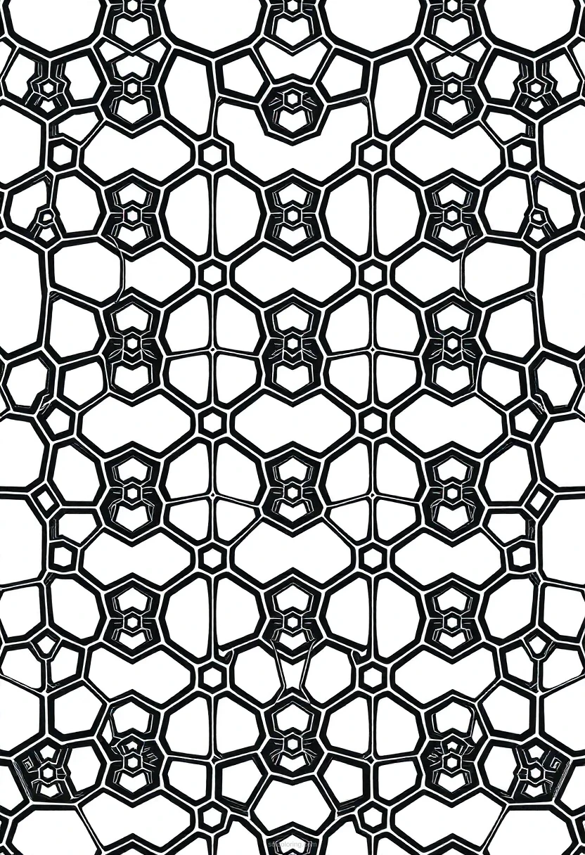Intricate Honeycomb Patterns coloring page for kids