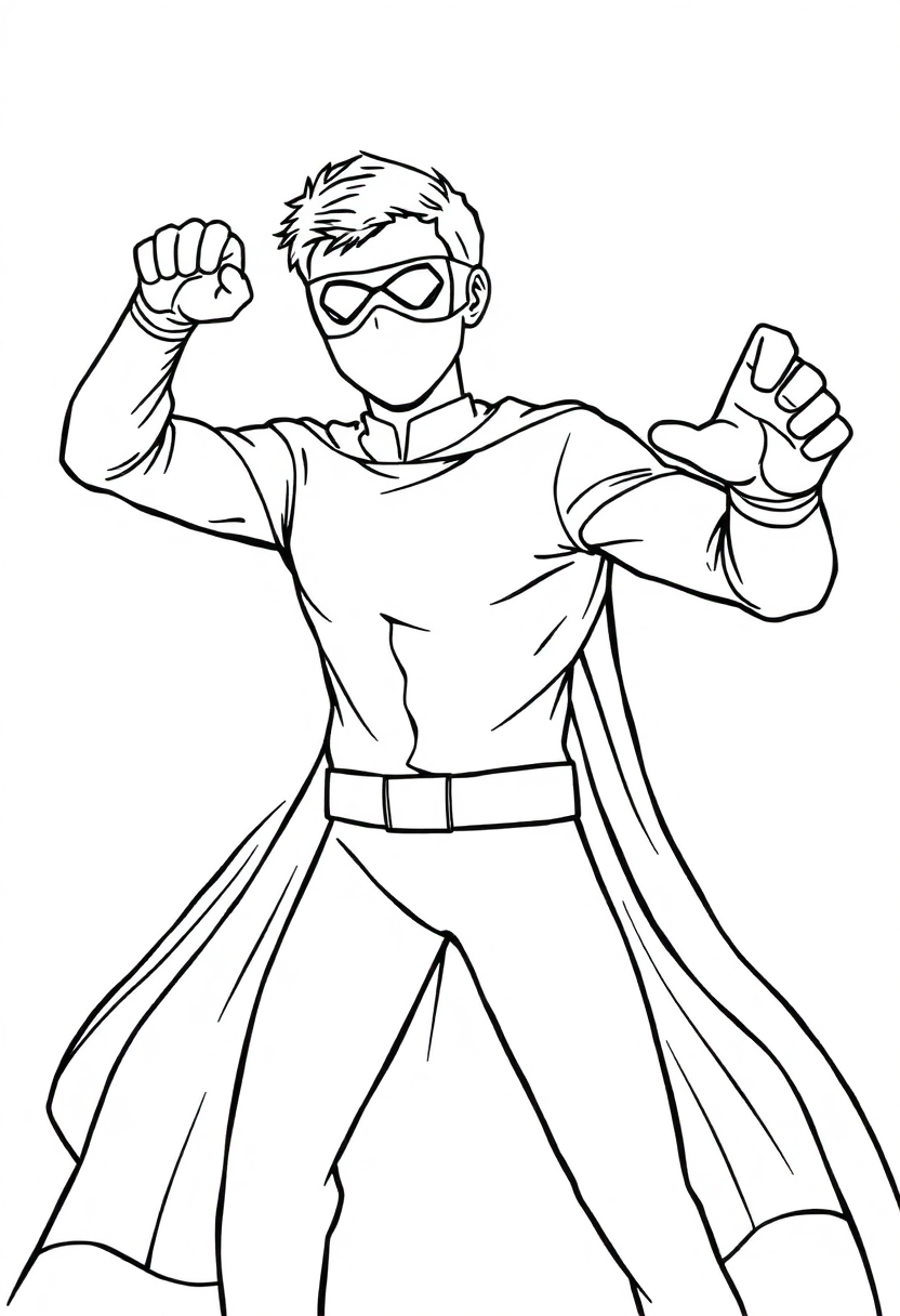 Invisible Hero coloring page, free printable