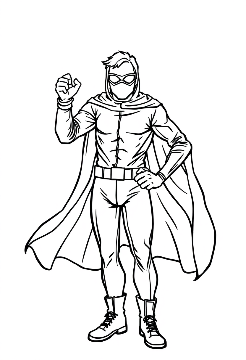Invisible Hero coloring page, free printable