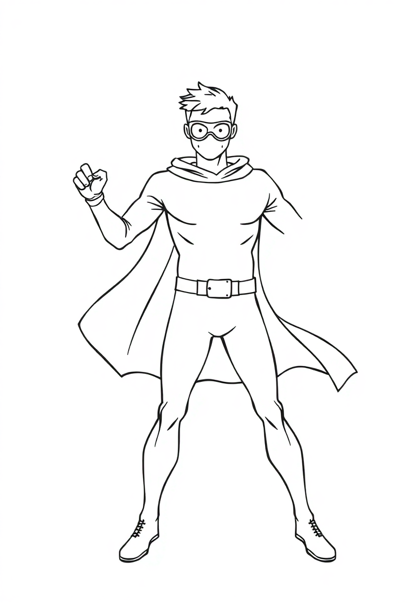 Invisible Hero coloring page, free printable