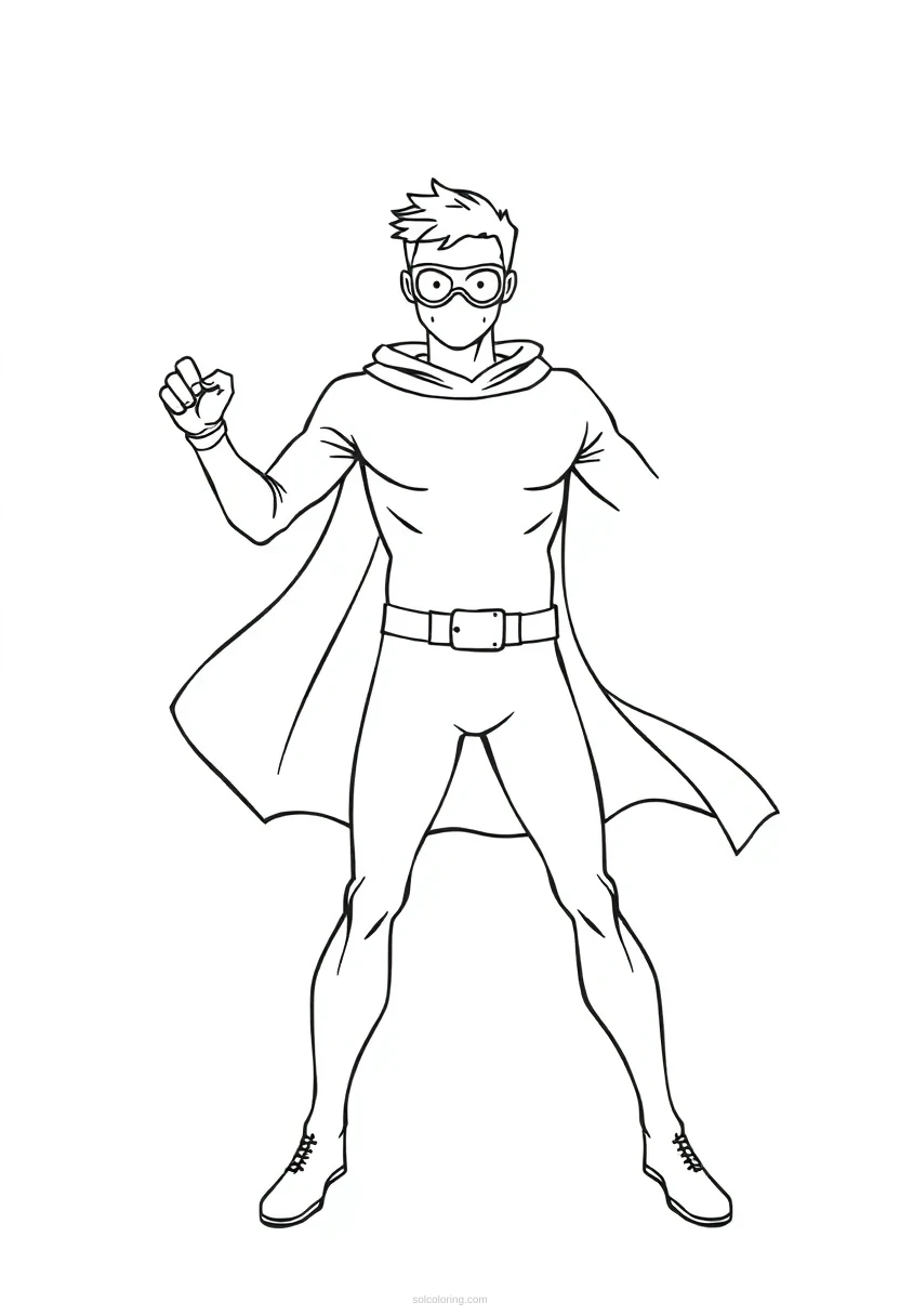 Invisible Hero coloring page for kids